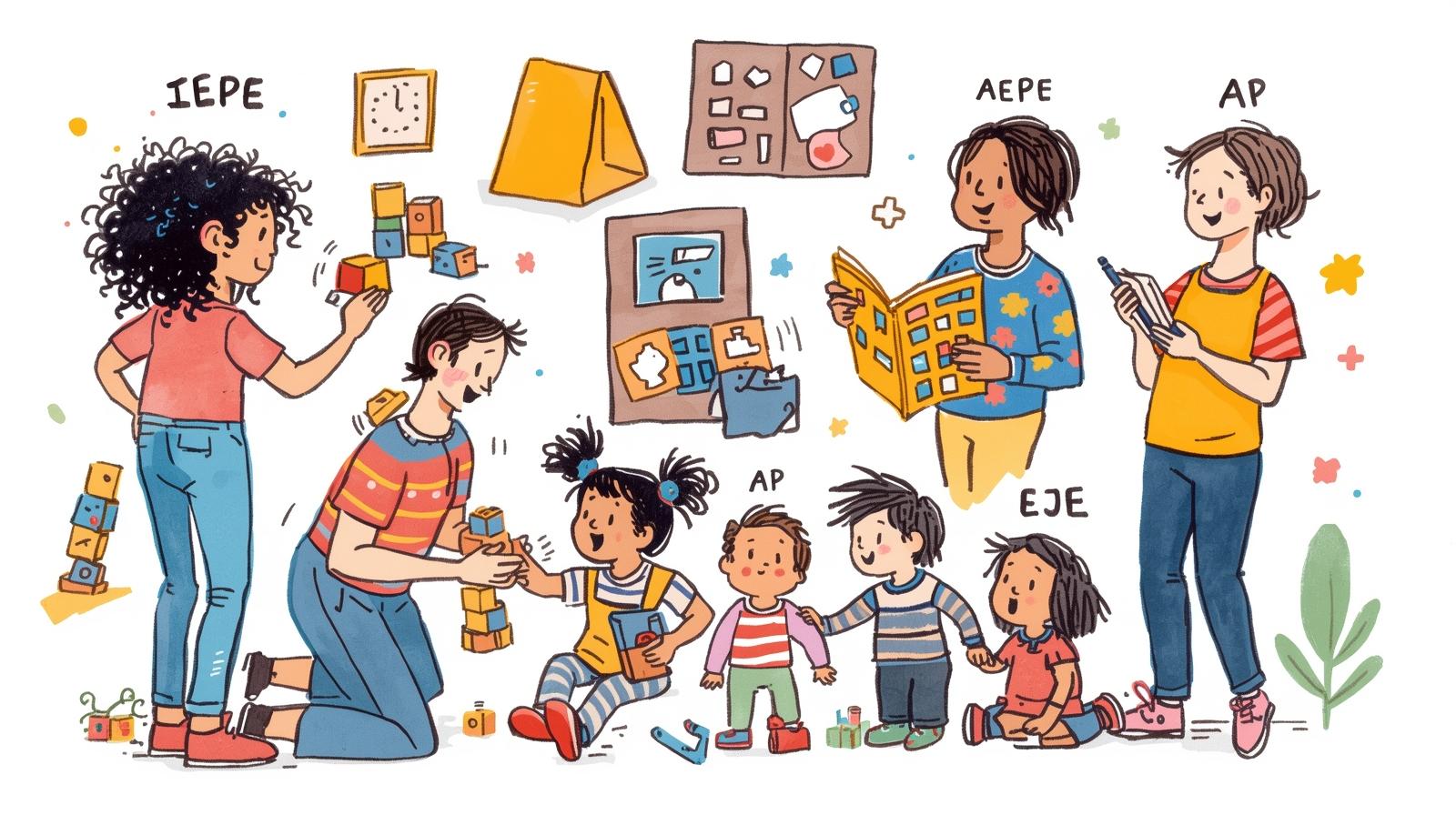 IEPE, AEPE, AP, EJE : qui fait quoi en crèche aujourd’hui ?